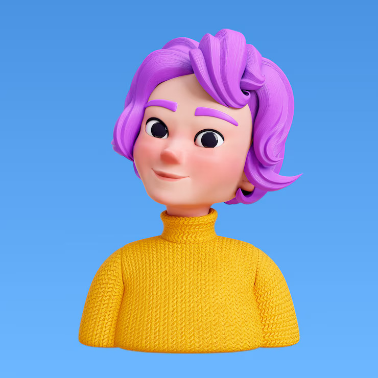 3d rendering hair style avatar design 23 2151869123